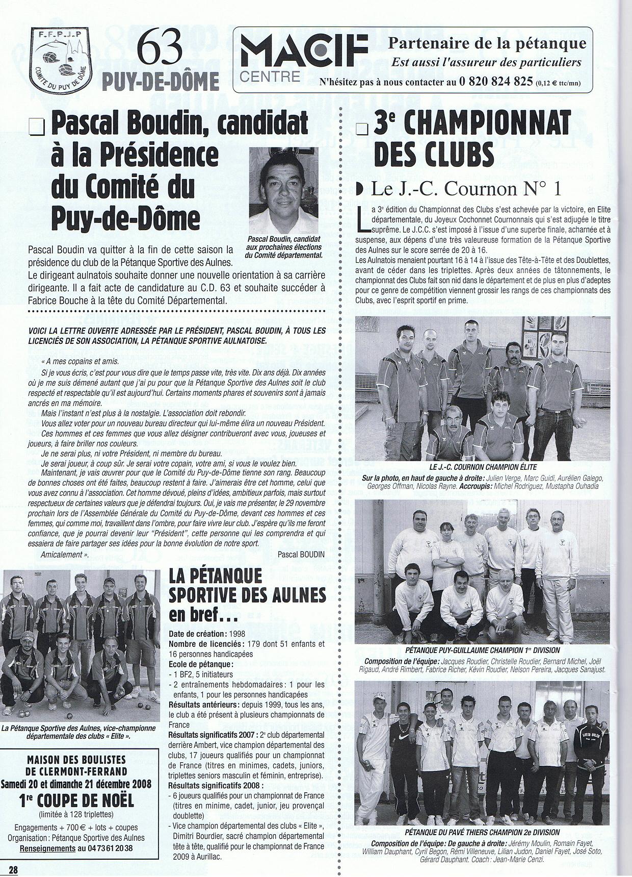 Article de presse novembre 2008